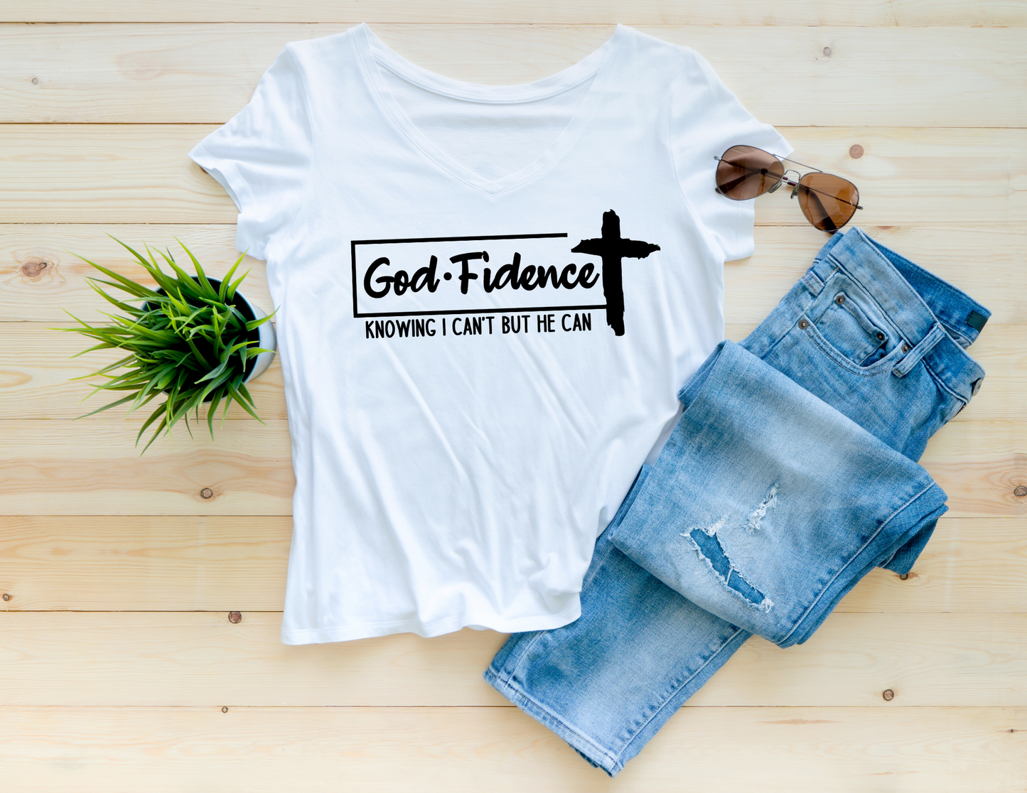 God-Fidence V-Neck T-Shirt