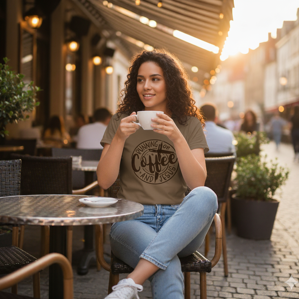 Running on Coffee and Jesus T Shirt